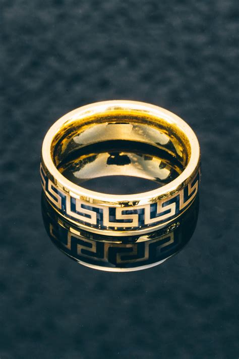 versace mens wedding ring|men Versace rings 14k gold.